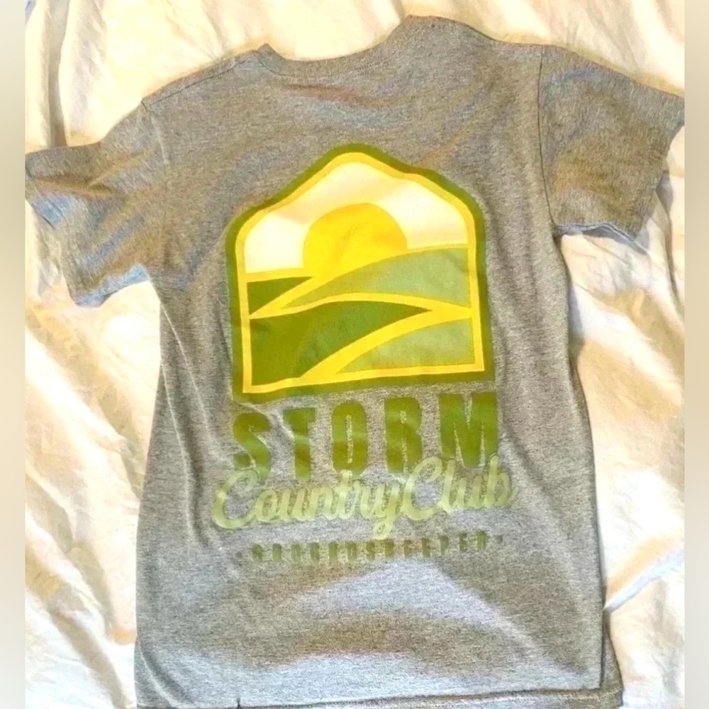Storm Country Club GOLF preppy‎ gray green T Shirt Men’s Size S short sleeve top